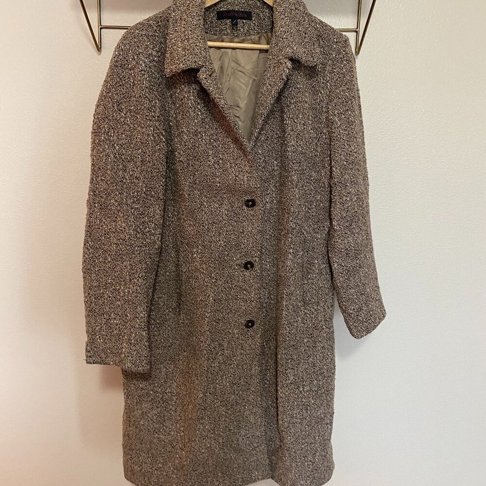 VTG ANNE KLEIN Women’s Wool-Blend Long Coat Size 14 *FLAW* Cozy, and Comfort